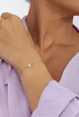 J.HOFFMAN'S Baby Love Letters Heart Bracelet- Gold