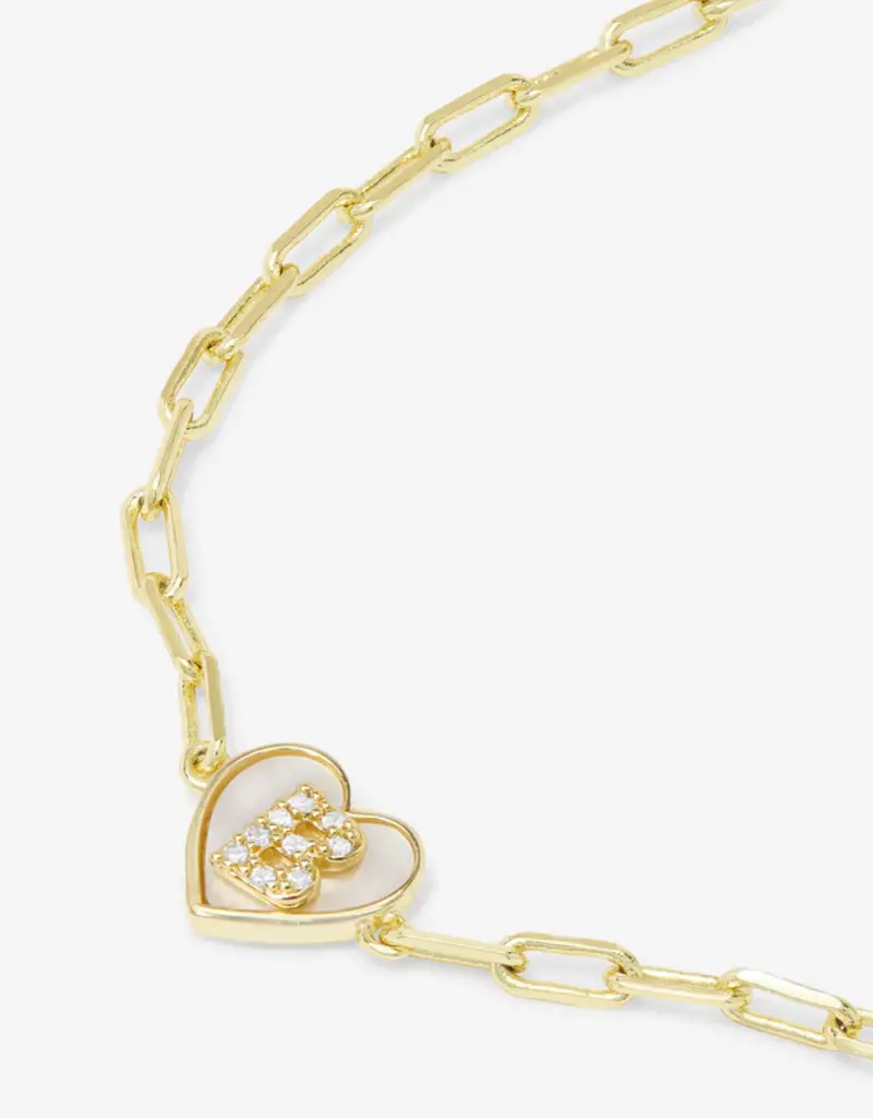 J.HOFFMAN'S Baby Love Letters Heart Bracelet- Gold