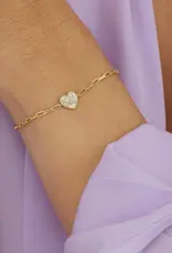 J.HOFFMAN'S Baby Love Letters Heart Bracelet- Gold