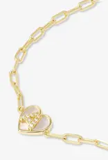 J.HOFFMAN'S Baby Love Letters Heart Bracelet- Gold