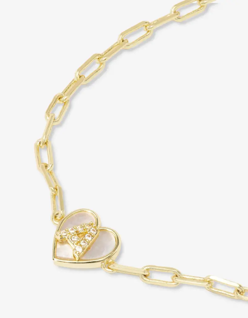 J.HOFFMAN'S Baby Love Letters Heart Bracelet- Gold