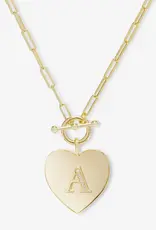 J.HOFFMAN'S Love Letters Heart Necklace- gold