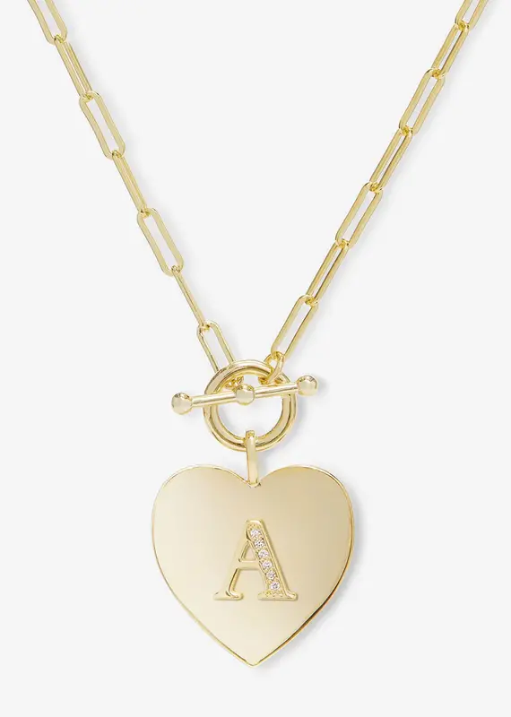 J.HOFFMAN'S Love Letters Heart Necklace- gold