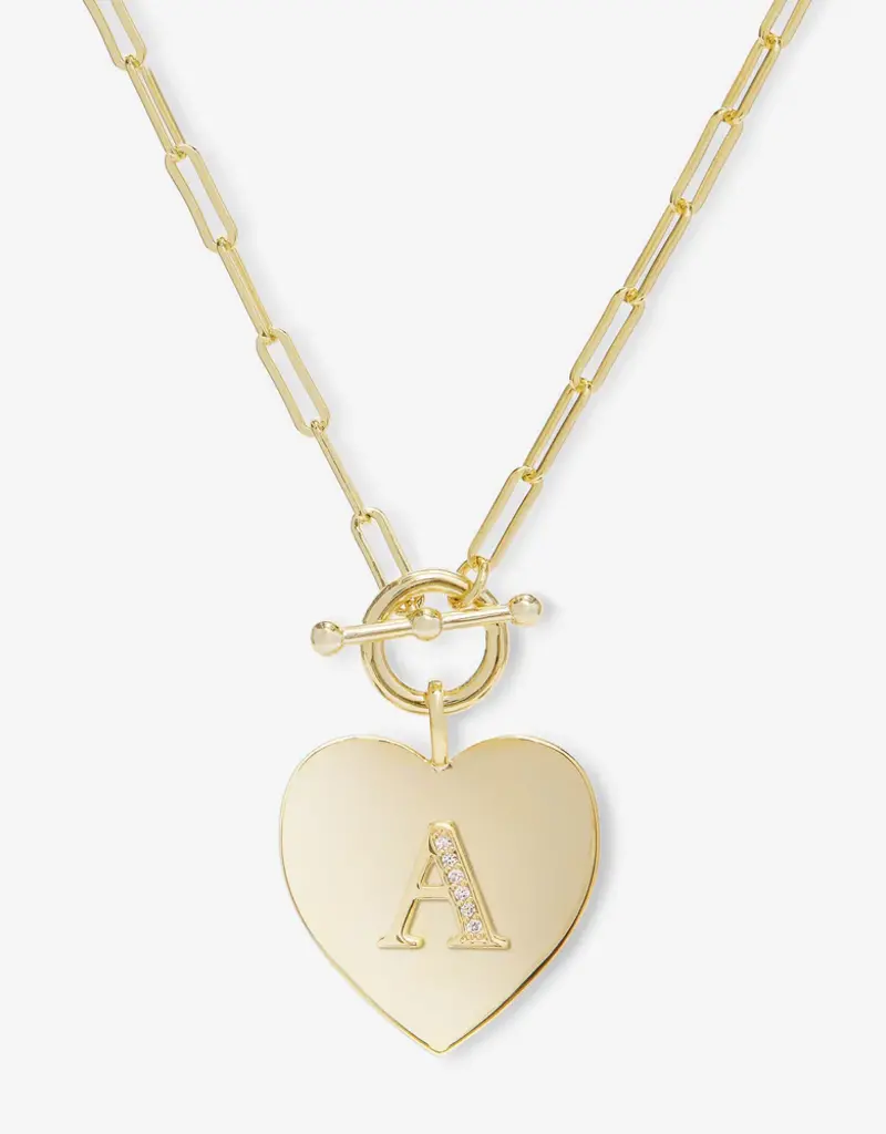 J.HOFFMAN'S Love Letters Heart Necklace- gold