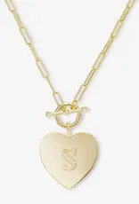 J.HOFFMAN'S Love Letters Heart Necklace- gold