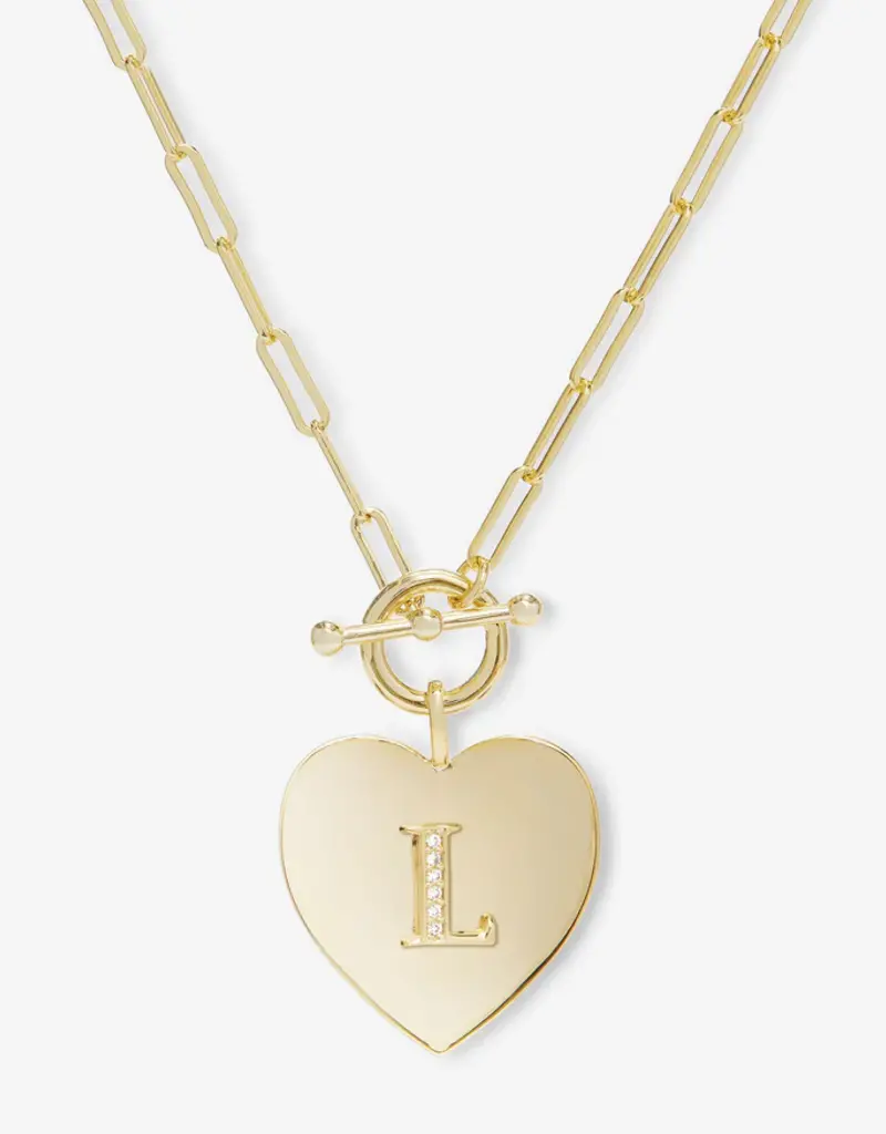 J.HOFFMAN'S Love Letters Heart Necklace- gold