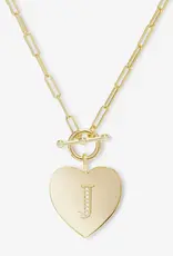 J.HOFFMAN'S Love Letters Heart Necklace- gold