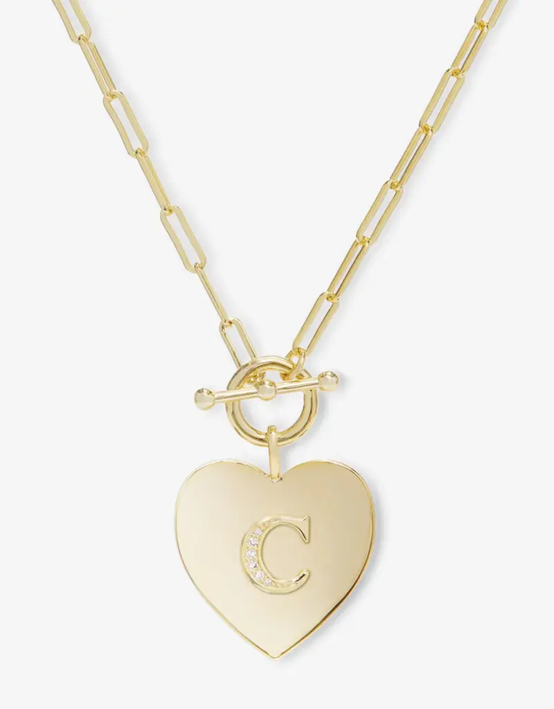 J.HOFFMAN'S Love Letters Heart Necklace- gold
