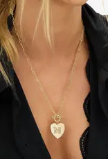 J.HOFFMAN'S Love Letters Heart Necklace- gold