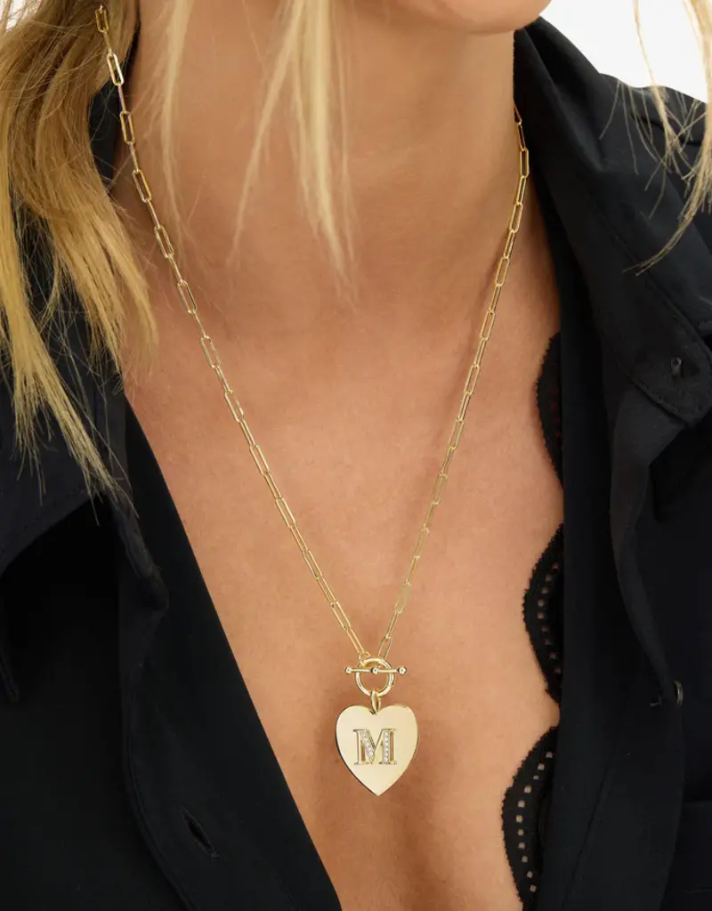 J.HOFFMAN'S Love Letters Heart Necklace- gold