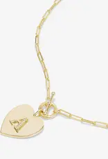 J.HOFFMAN'S Love Letters Heart Necklace- gold