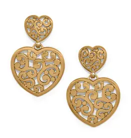 Contempo Duo Heart Post Drop in Gold