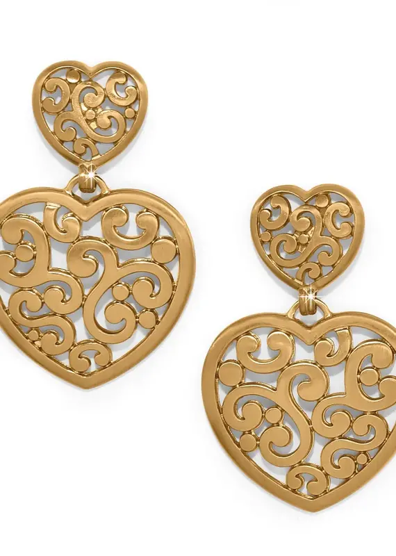 Contempo Duo Heart Post Drop in Gold