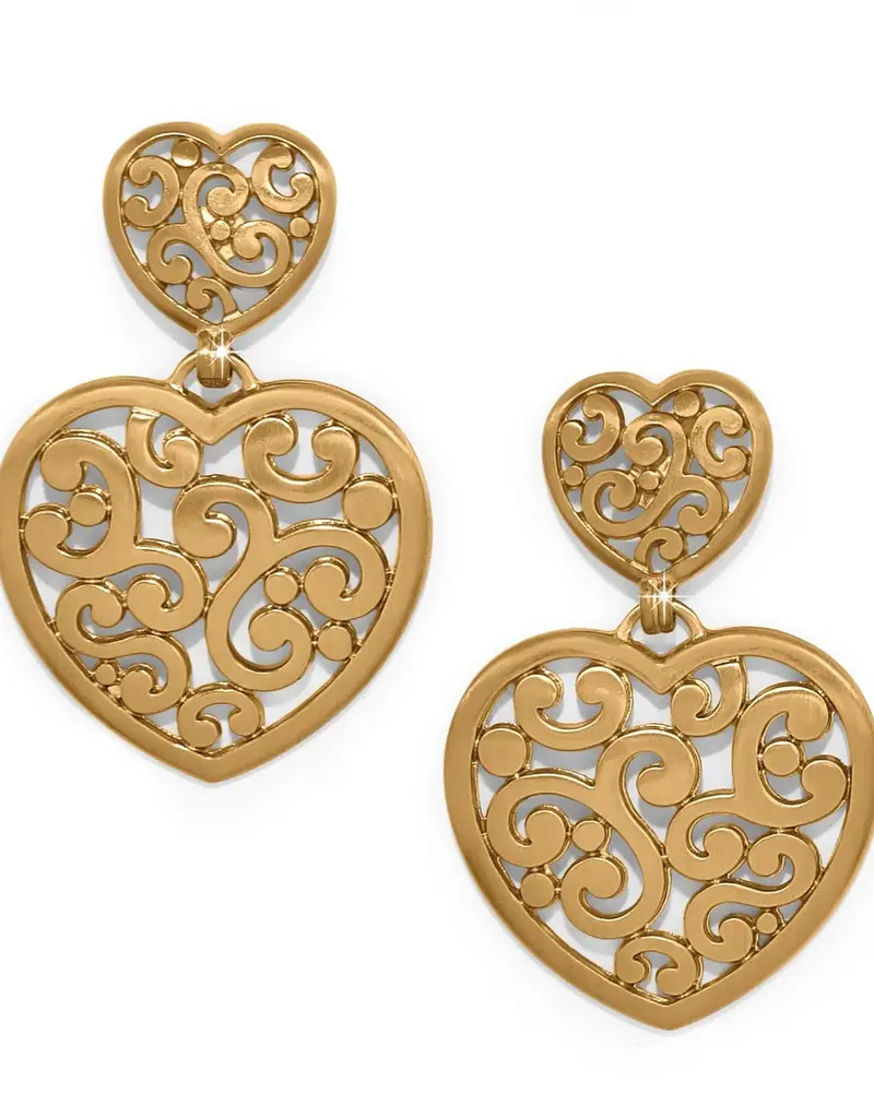 Contempo Duo Heart Post Drop in Gold