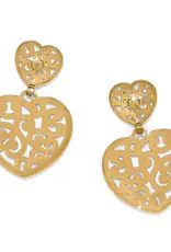Contempo Duo Heart Post Drop in Gold
