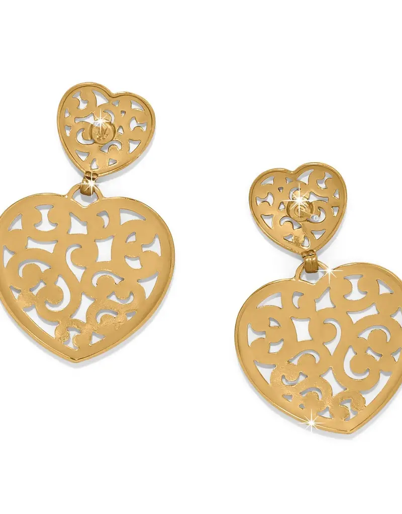 Contempo Duo Heart Post Drop in Gold