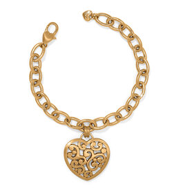 Contempo Medallion Heart  Bracelet In Gold