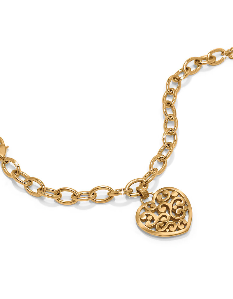 Contempo Medallion Heart  Bracelet In Gold