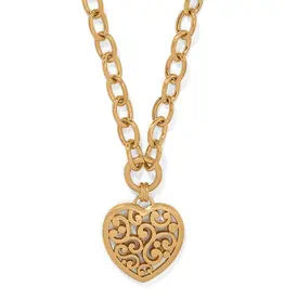 Contempo Medallion Heart Necklace in Gold