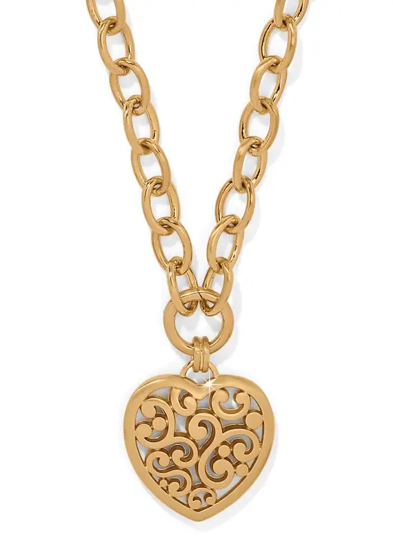 Contempo Medallion Heart Necklace in Gold