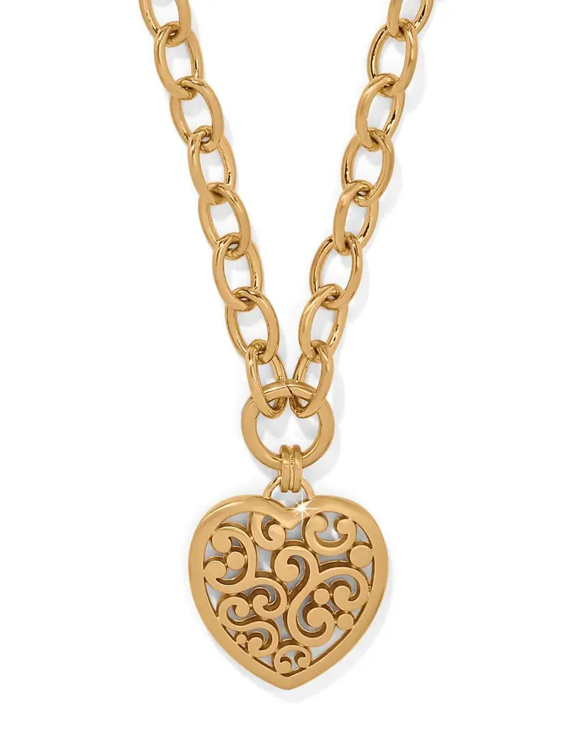 Contempo Medallion Heart Necklace in Gold