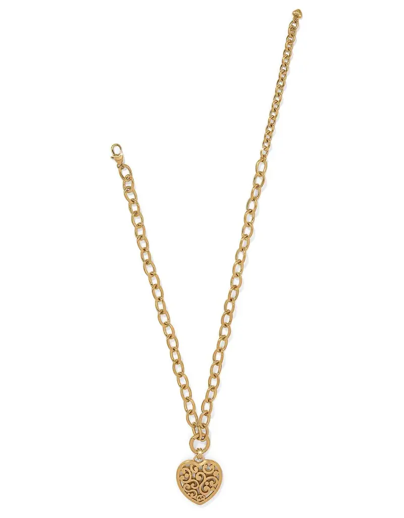 Contempo Medallion Heart Necklace in Gold