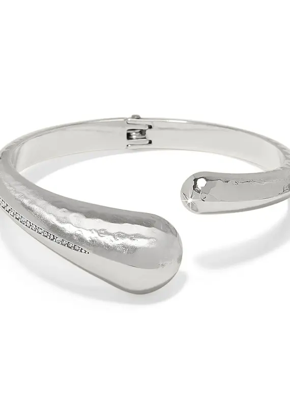 Nile Open Hinged Bangle in Silver