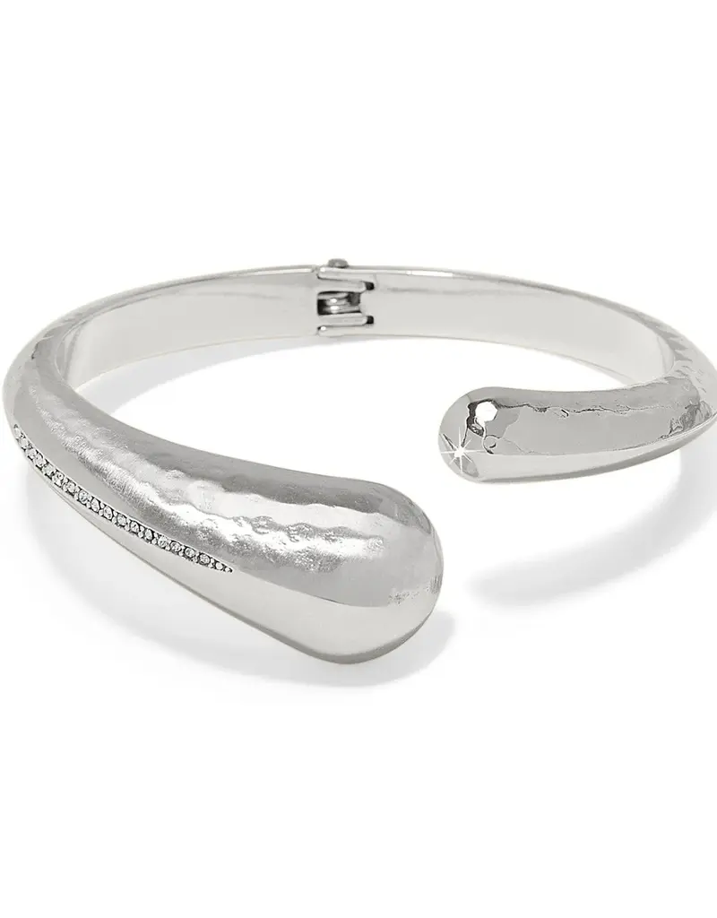 Nile Open Hinged Bangle in Silver