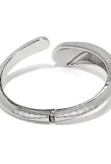Nile Open Hinged Bangle in Silver