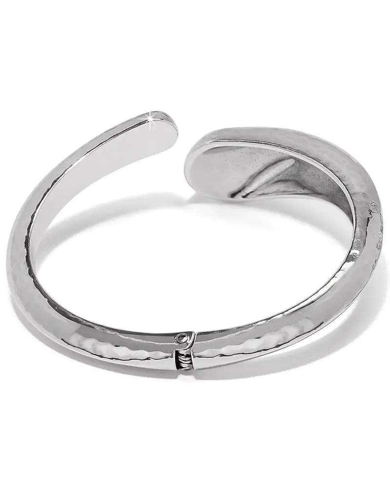 Nile Open Hinged Bangle in Silver