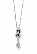 Interlok Single Knot Drop Necklace in Silver