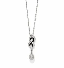 Interlok Single Knot Drop Necklace in Silver