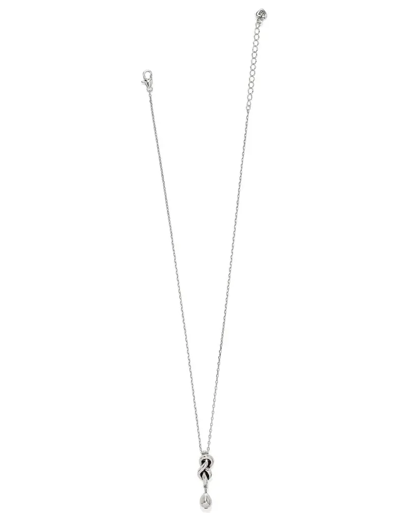 Interlok Single Knot Drop Necklace in Silver