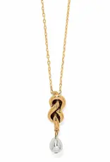 Interlok Single Knot Drop Necklace in Two Tone
