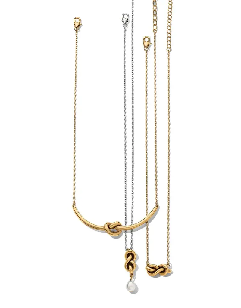 Interlok Single Knot Drop Necklace in Two Tone