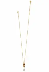 Interlok Single Knot Drop Necklace in Two Tone