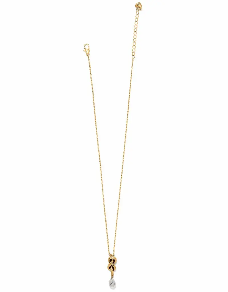 Interlok Single Knot Drop Necklace in Two Tone