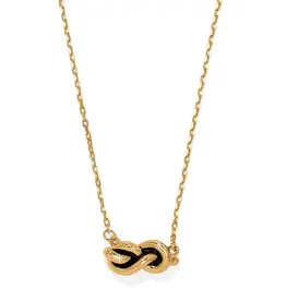 Interlok Single Knot Pendant Necklace in Gold