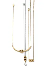 Interlok Single Knot Pendant Necklace in Gold