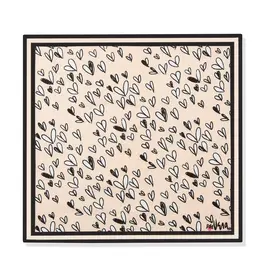 Pink Hearts Print Scarf