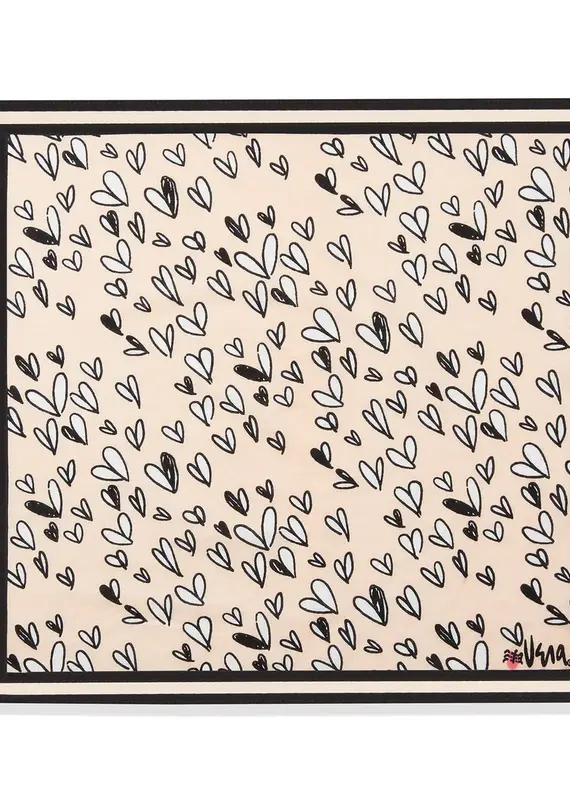 Pink Hearts Print Scarf