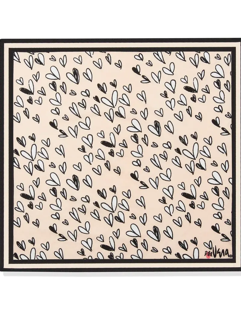 Pink Hearts Print Scarf