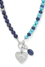 Token Charm Lapis Turquoise Necklace