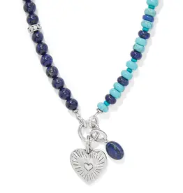 Token Charm Lapis Turquoise Necklace