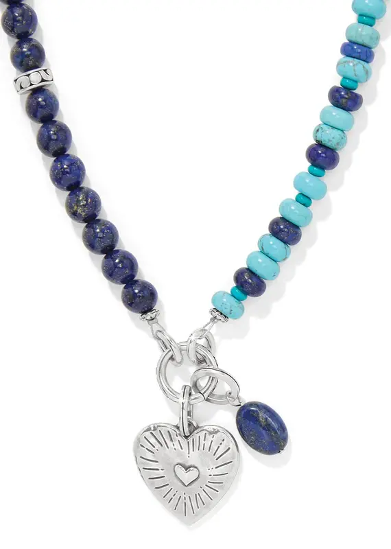 Token Charm Lapis Turquoise Necklace