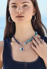 Token Charm Lapis Turquoise Necklace