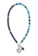 Token Charm Lapis Turquoise Necklace