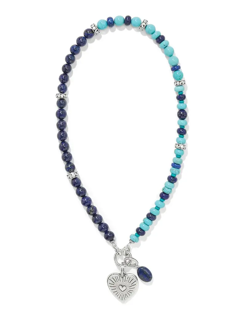 Token Charm Lapis Turquoise Necklace