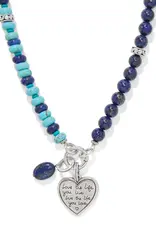 Token Charm Lapis Turquoise Necklace
