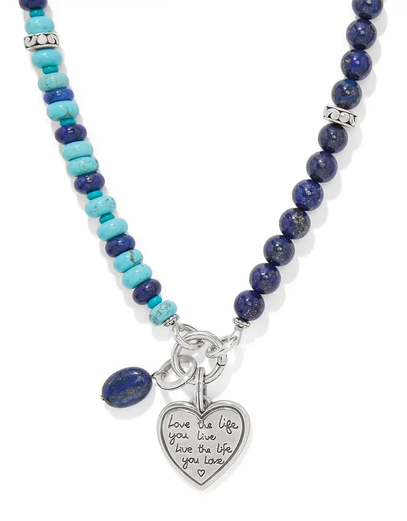 Token Charm Lapis Turquoise Necklace